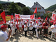 Triumph-Beschaeftigte kaempfen fuer ihre Arbeitsplaetze am 26.07.2012 in Heubach