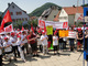 Triumph-Beschaeftigte kaempfen fuer ihre Arbeitsplaetze am 26.07.2012 in Heubach